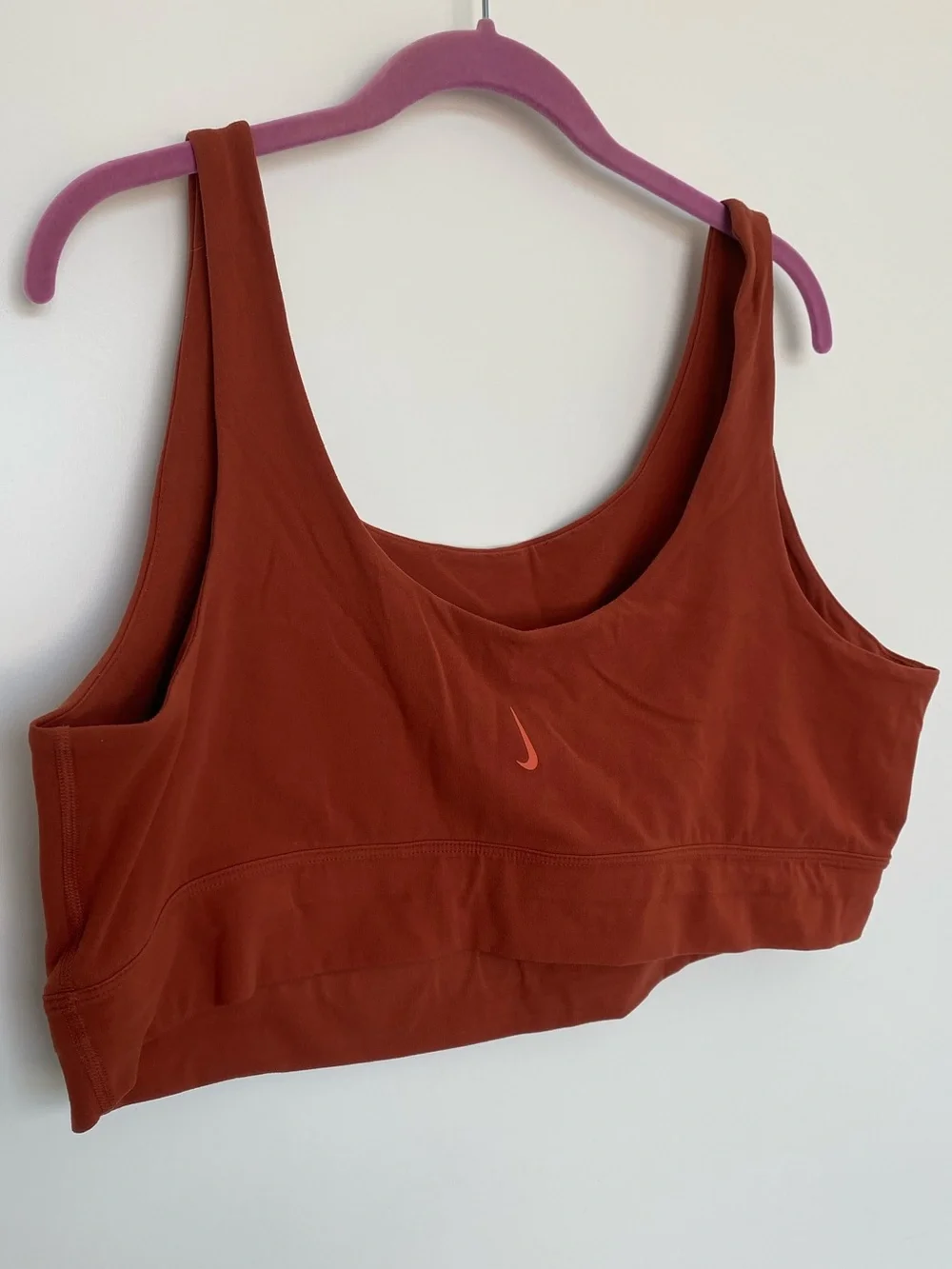 NIKE Women’s Sports Bra - Dri-FIT Cropped Yoga Tank - Burnt Orange Rust Size 2X